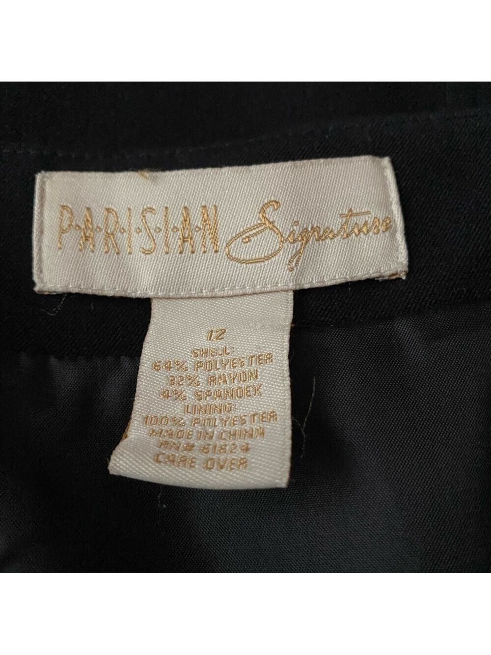 Vintage Parisian Signature Black Gored Maxi Skirt Size 12 | Fully Lined Classic - Picture 4 of 5